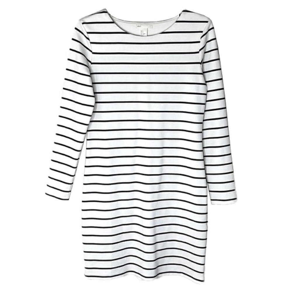 ❤️ 🆕 H&M Basic Long Sleeve Striped Dress Size S